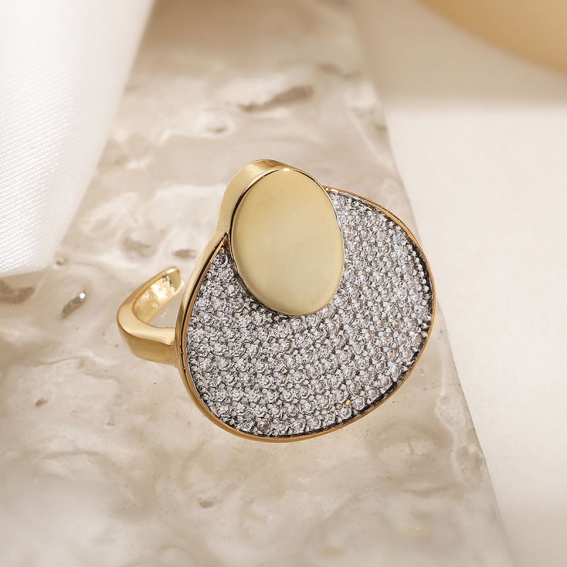 Ring #1 Copper Diamond-encrusted Irregular-shaped Ring