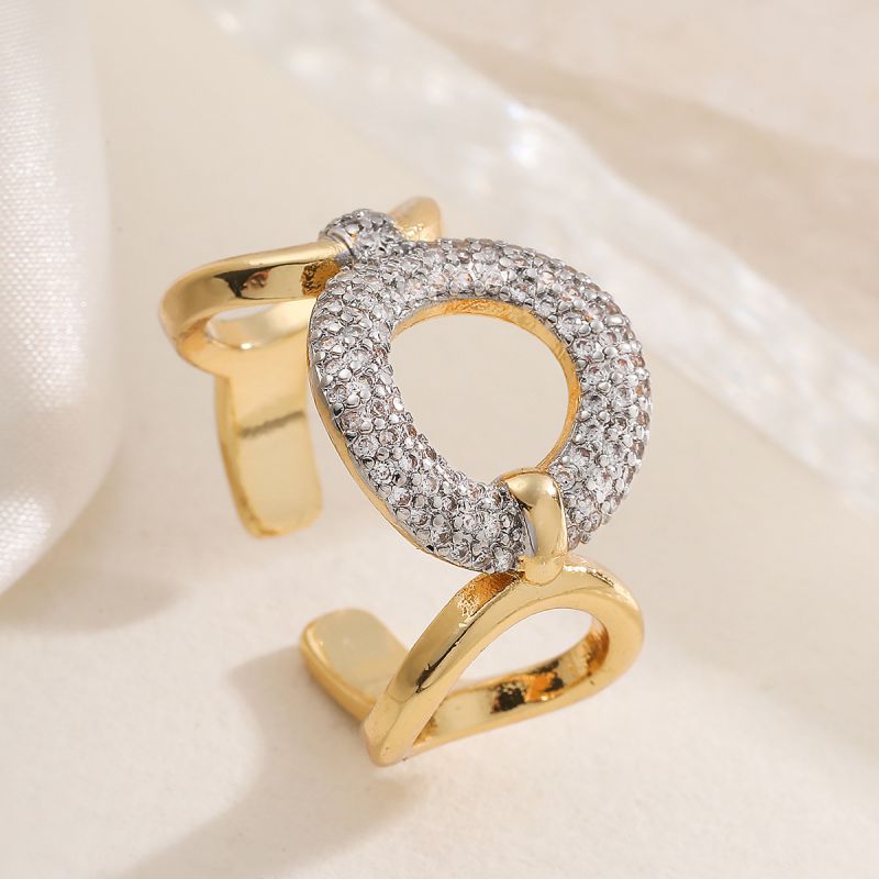 Ring #1 Copper Diamond-encrusted Irregular-shaped Ring