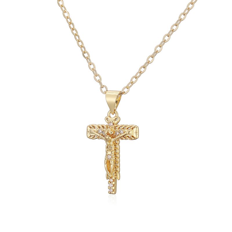 Gold Gold-plated Copper Cross Necklace