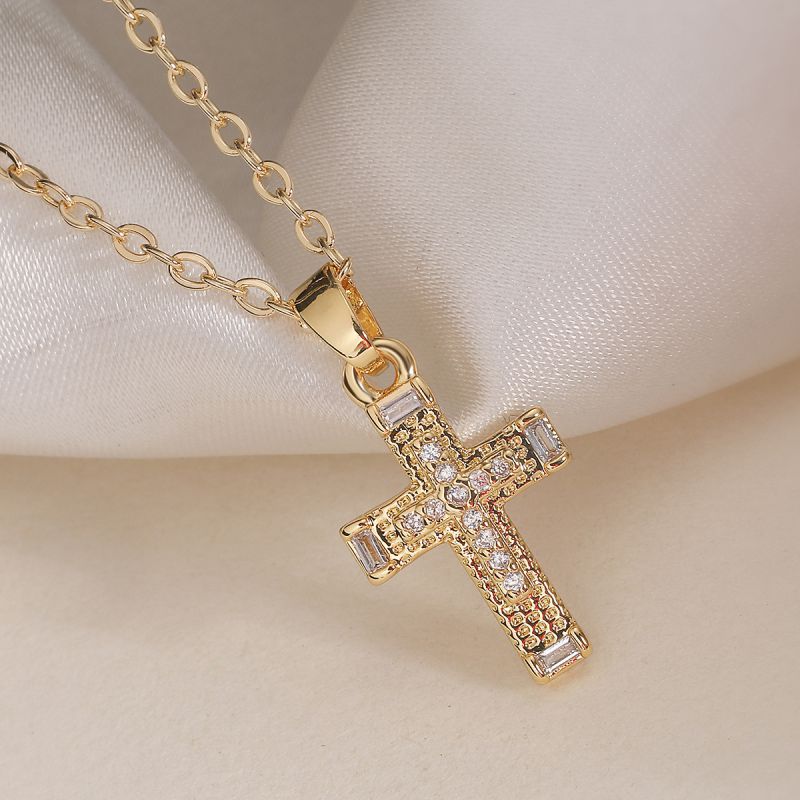 Gold Gold-plated Copper Cross Necklace