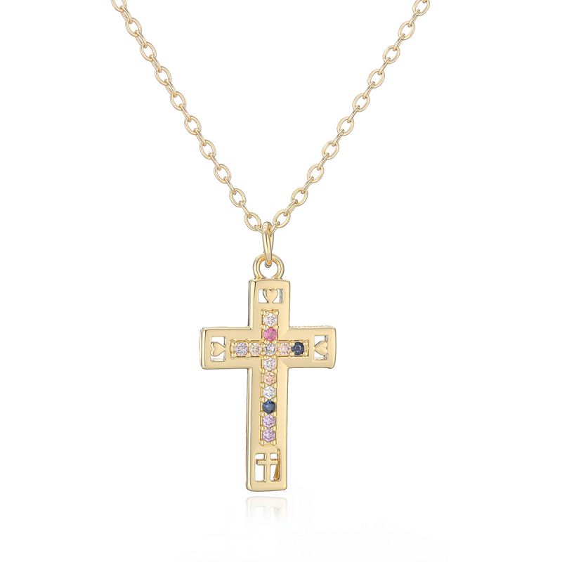 Gold 1 Gold-plated Copper Cross Necklace