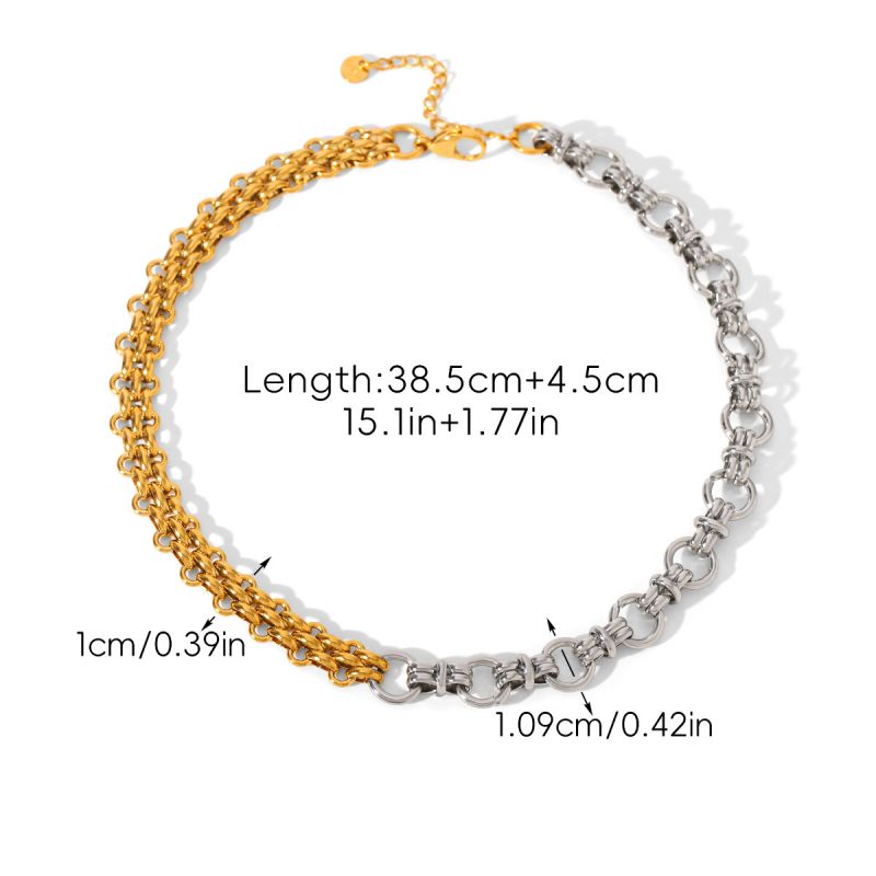 Two-tone Stainless Steel Chain Necklace
