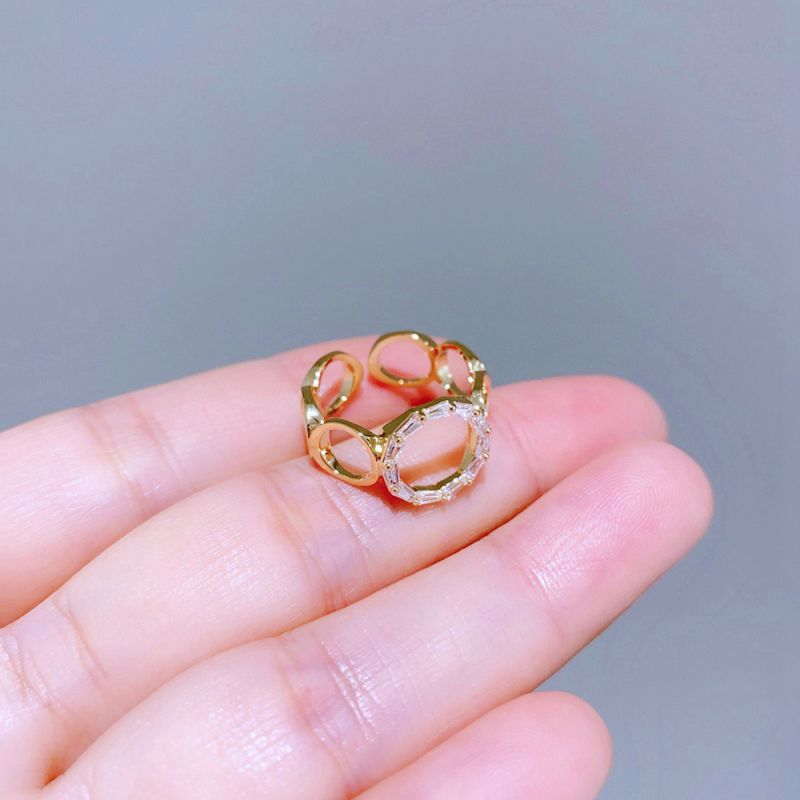 Silver Snake Ring Copper And Diamond-encrusted Snake Ring