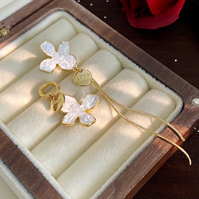 Gold (thickened Genuine Gold Plating) Copper Butterfly Earrings