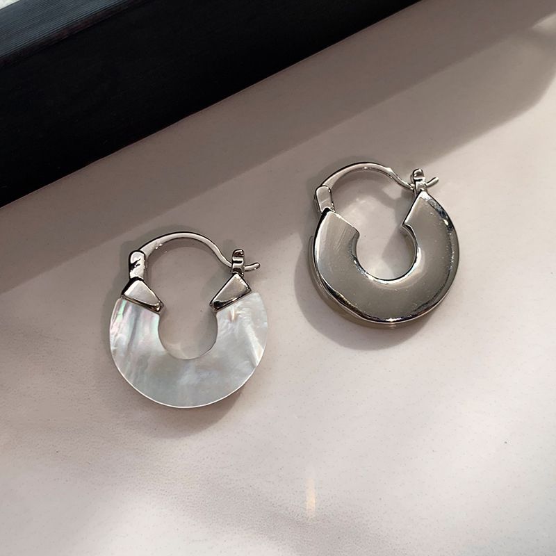 Silver Copper Round Earrings