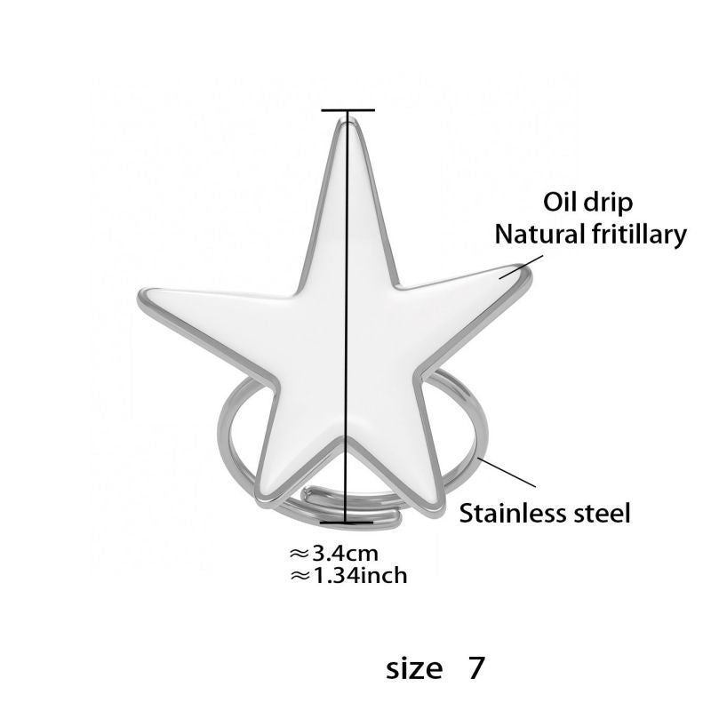 Gold Earrings Stainless Steel Five-pointed Star Earrings