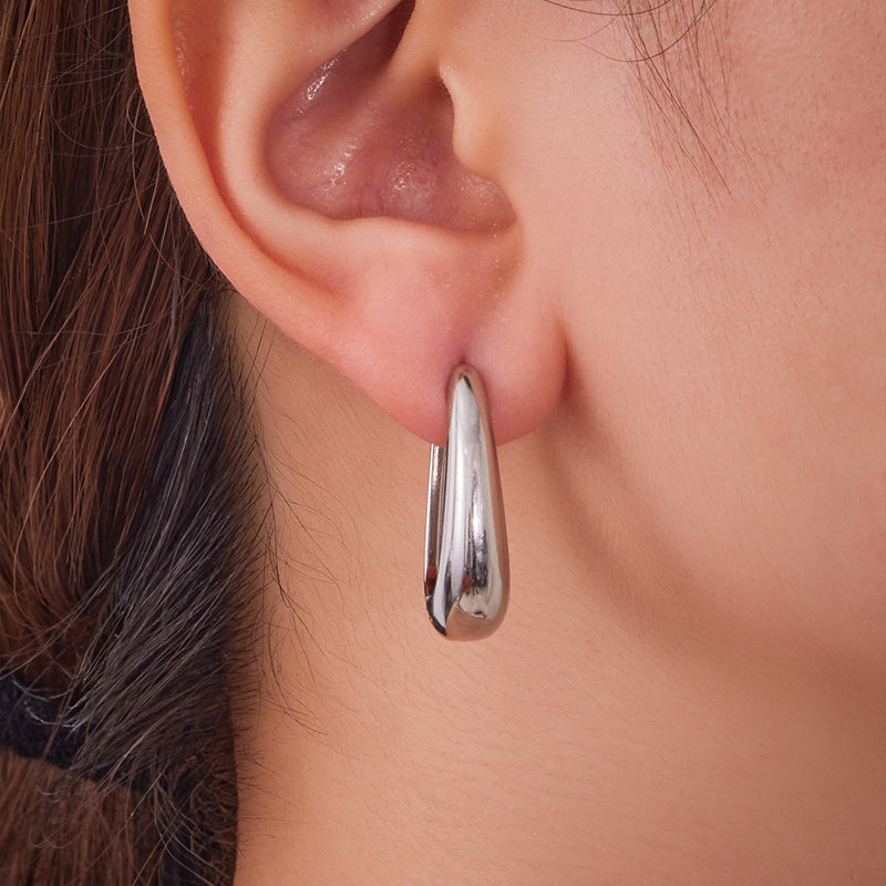 Gold U-shaped Earrings S Stainless Steel Smooth U-shaped Earrings