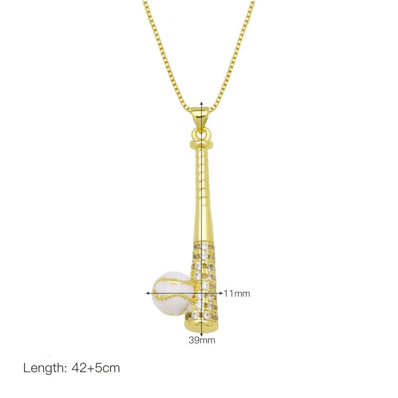 A Copper And Diamond-encrusted Baseball Boxing Glove Necklace