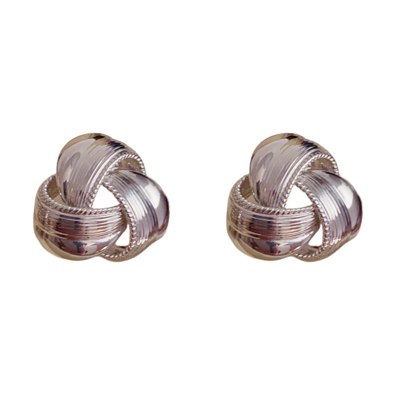 Gold-colored Geometric Earrings With Metal Surround (thickened Real Gold Plating) Irregular Copper Earrings