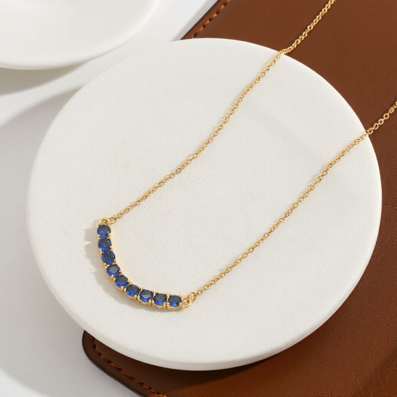 Black Diamond Necklace Gold Stainless Steel Diamond Necklace