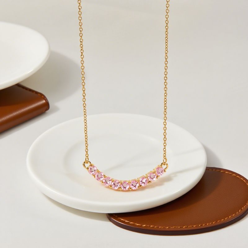 Black Diamond Necklace Gold Stainless Steel Diamond Necklace