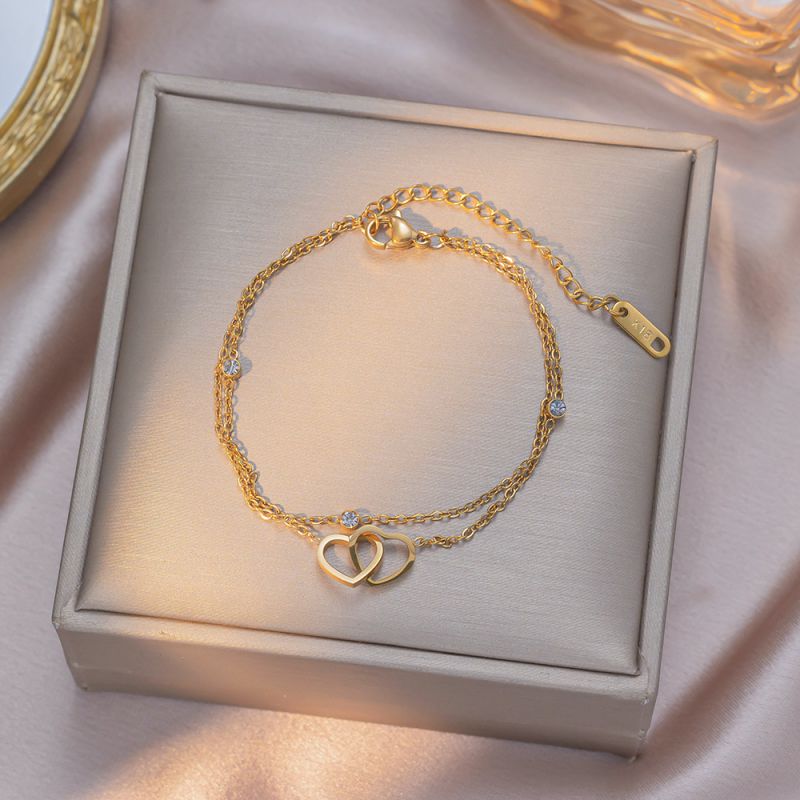 Full Diamond Butterfly Gold Titanium Steel Butterfly Bracelet