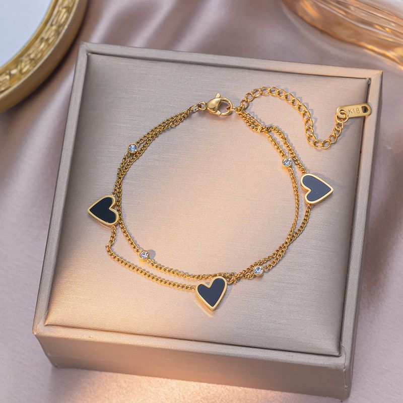 Full Diamond Butterfly Gold Titanium Steel Butterfly Bracelet