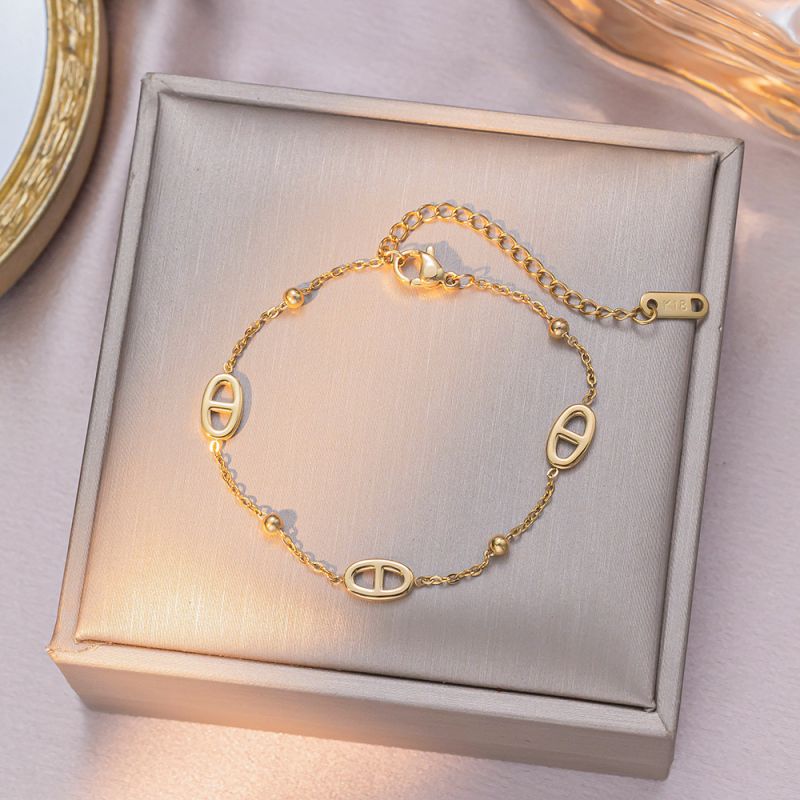 Full Diamond Butterfly Gold Titanium Steel Butterfly Bracelet