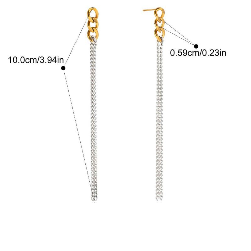 Earring #1 Stainless Steel Chain Tassel Earrings