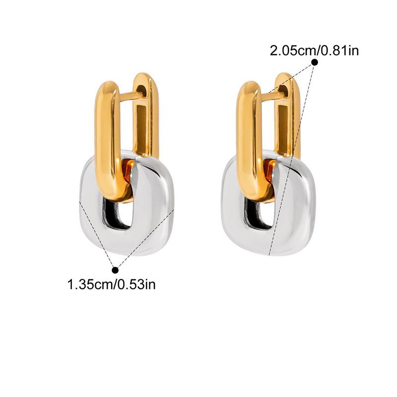 Earring #1 Stainless Steel Two-tone Double-layer Earrings