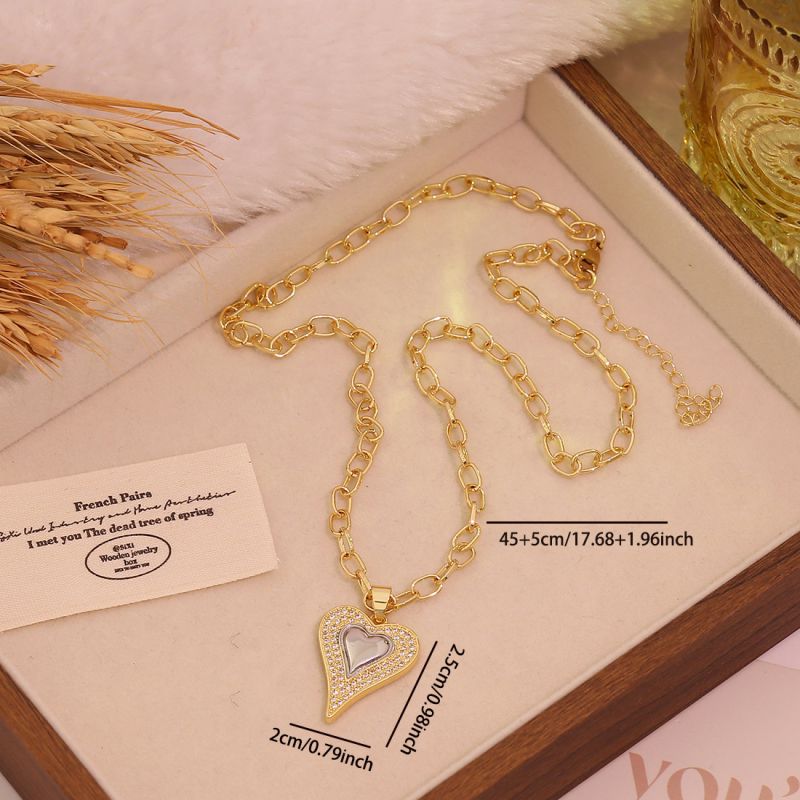 #1 Heart Copper Two-tone Heart Necklace