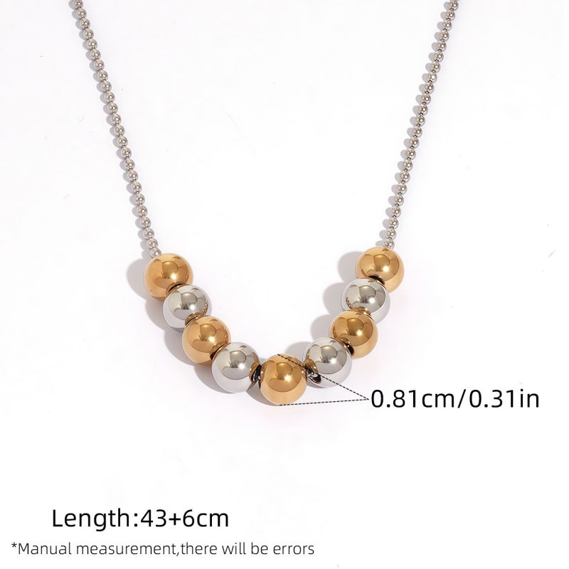 Necklace #1 304 Stainless Steel Beaded Necklace