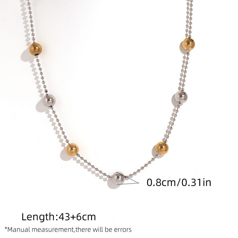 Necklace #1 304 Stainless Steel Beaded Necklace