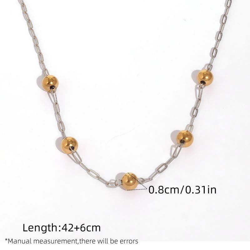 Necklace #1 304 Stainless Steel Beaded Necklace