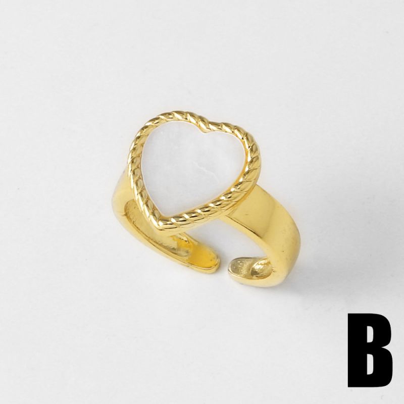 D Gold-plated Copper Heart Ring