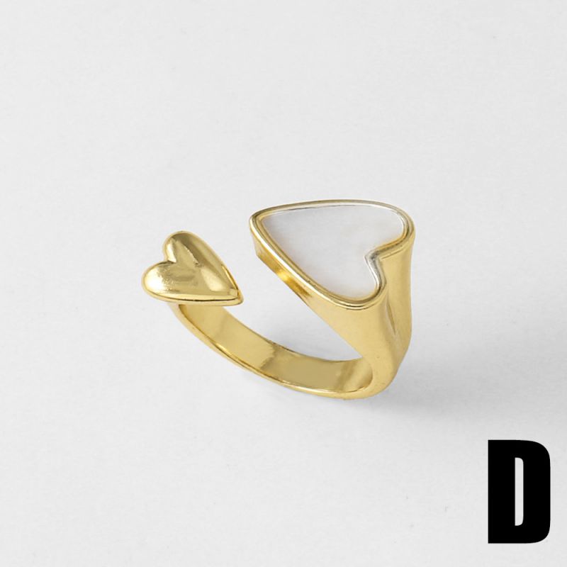 D Gold-plated Copper Heart Ring