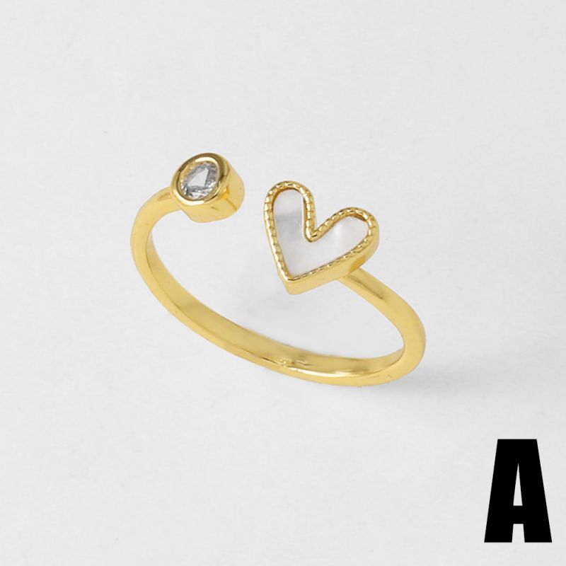 C Copper Teardrop Ring With Diamonds