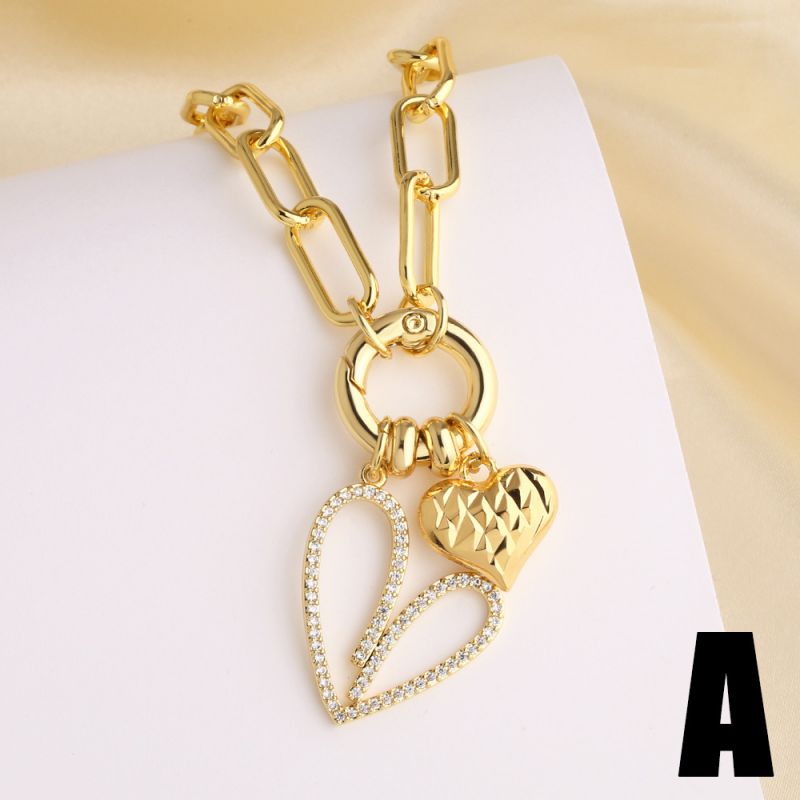 A Copper And Diamond Heart Necklace