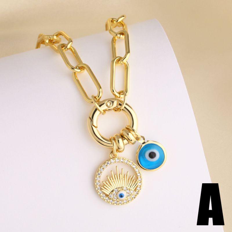 A Copper And Diamond Eye Necklace