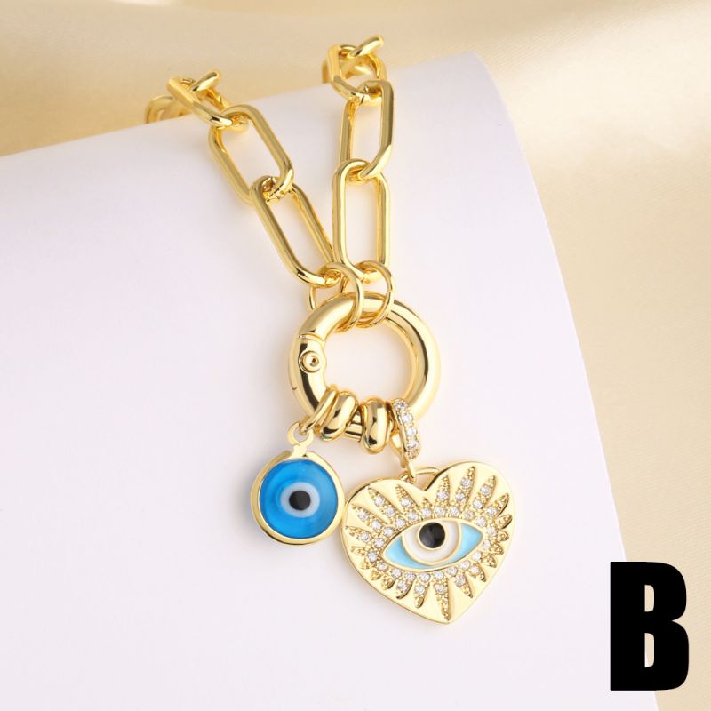 A Copper And Diamond Eye Necklace