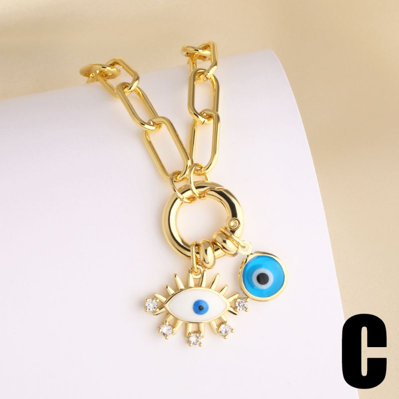 A Copper And Diamond Eye Necklace