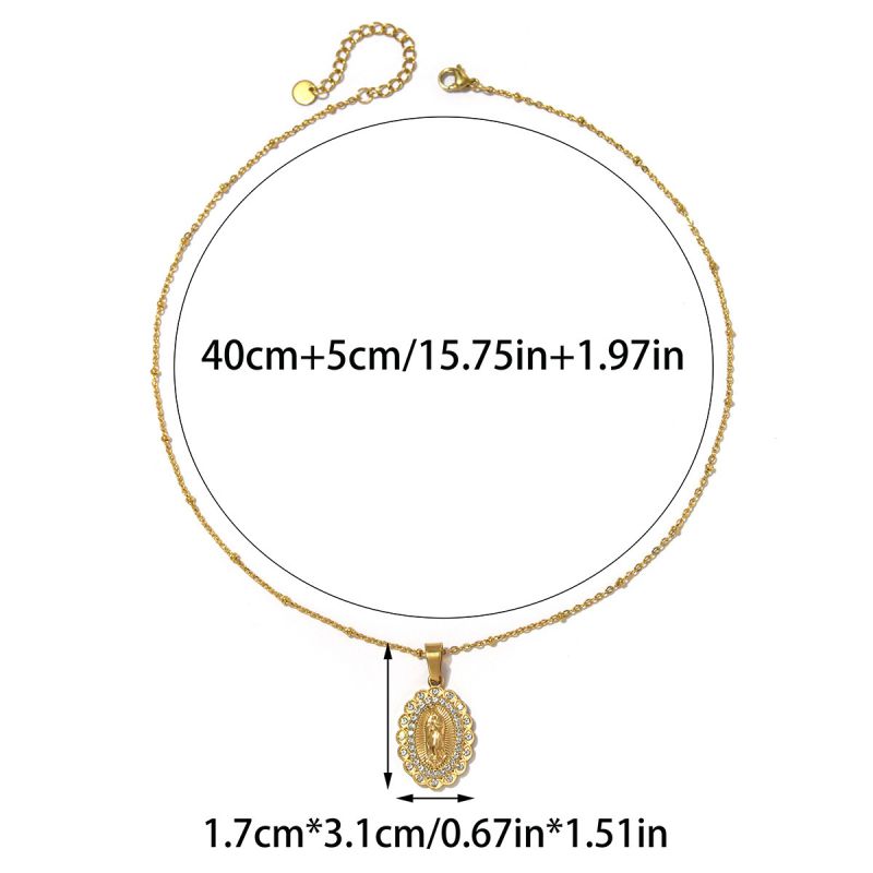 Necklace #1 304 Stainless Steel Diamond-set Portrait Necklace