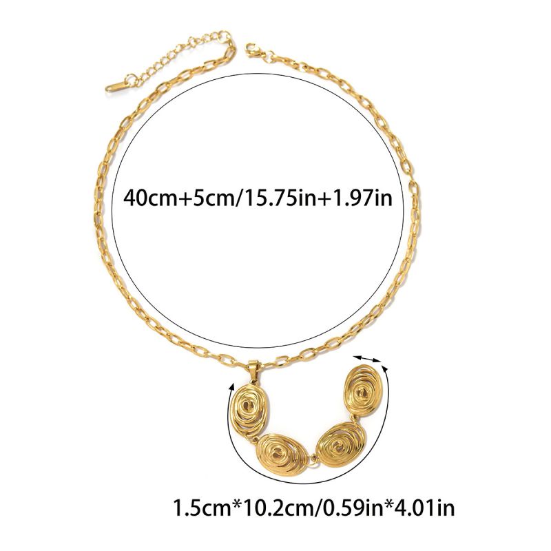 Necklace #2 304 Stainless Steel Spiral Y-shaped Necklace