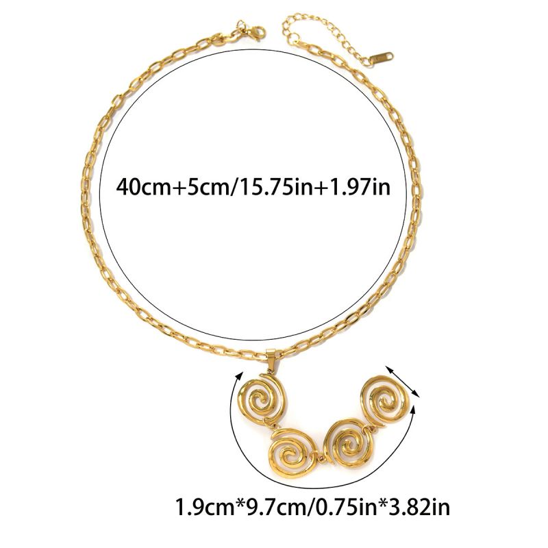 Necklace #2 304 Stainless Steel Spiral Y-shaped Necklace