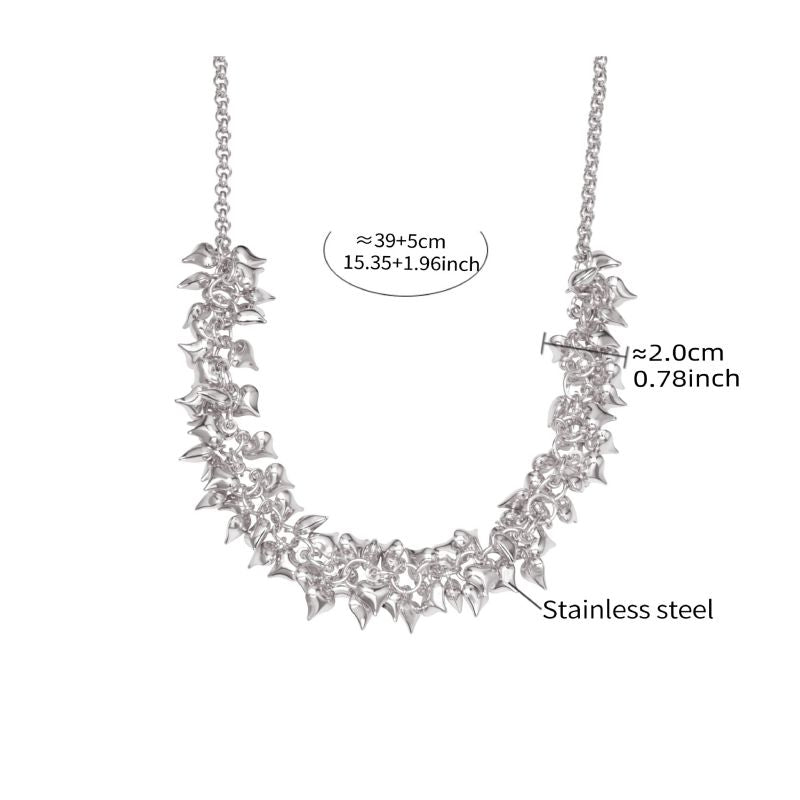 Gold Necklace 39+5cm Stainless Steel Heart Necklace