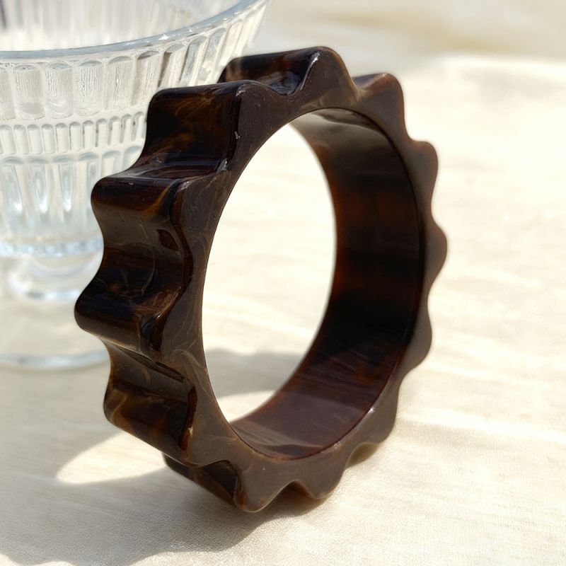 Red Irregular Acrylic Gear Bracelet