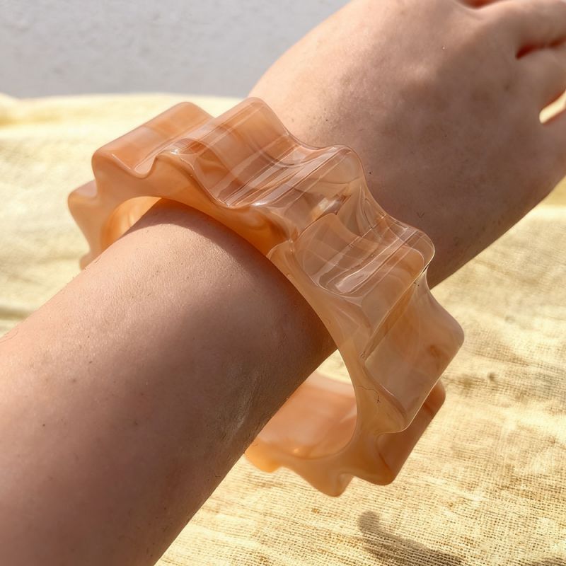 Red Irregular Acrylic Gear Bracelet