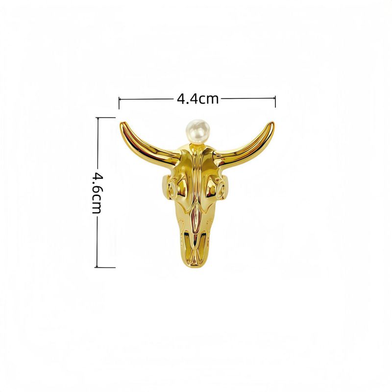 Gold Gold-plated Copper Bull Head Ring