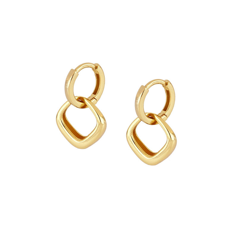 Gold Set Copper-plated Gold Irregular Earring Set