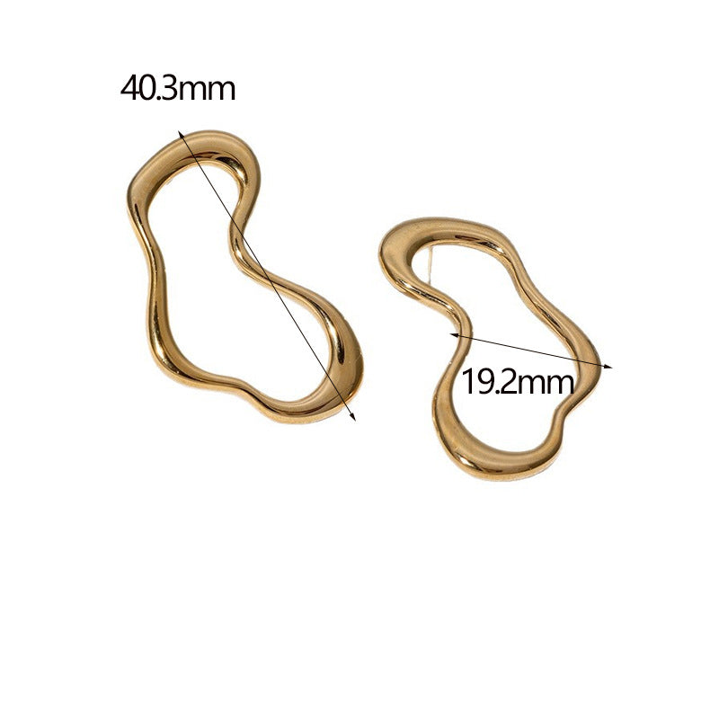 Gold Stainless Steel Irregular Earrings