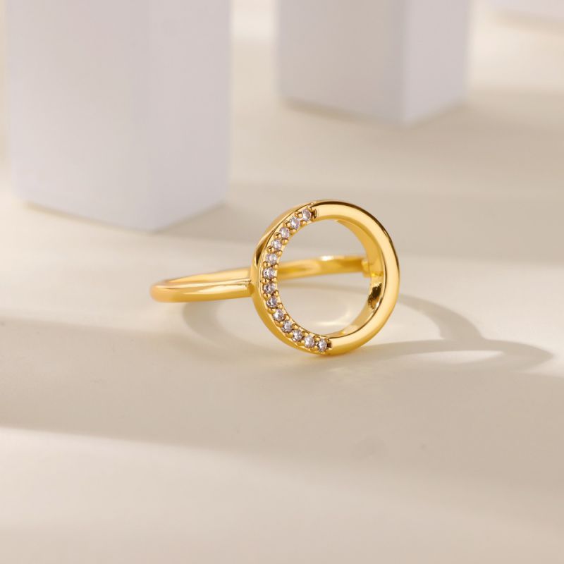 Ring #1 Copper Round Ring With Diamonds