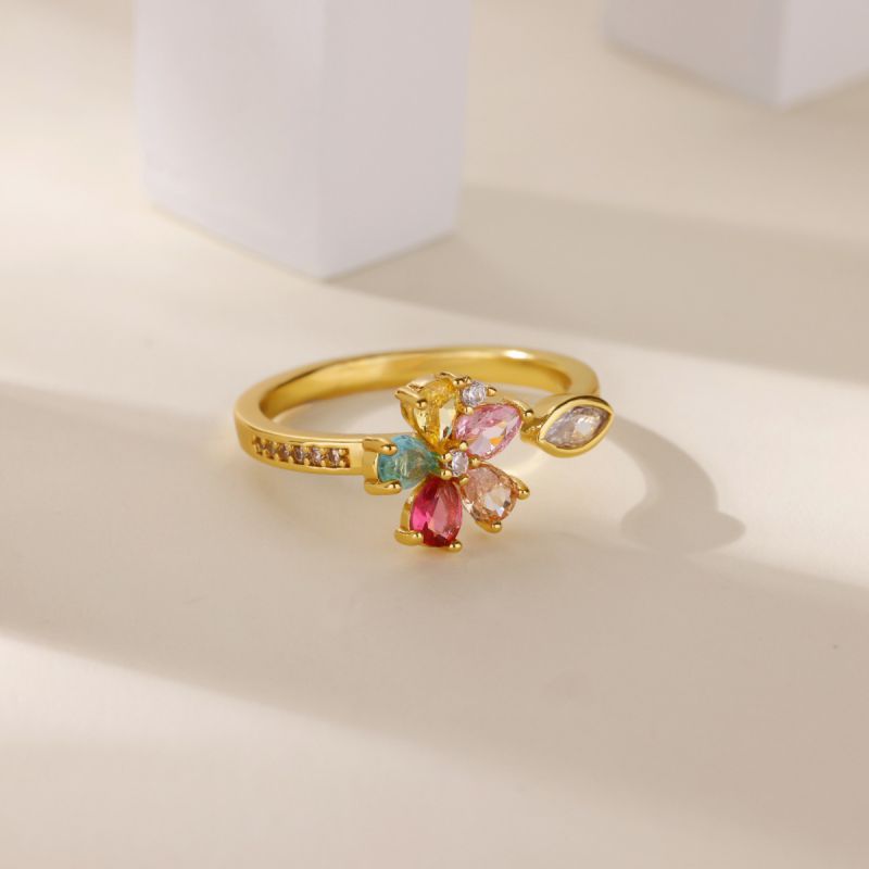 Ring #1 Copper Round Ring With Diamonds