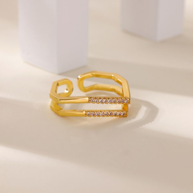 Ring #1 Copper Round Ring With Diamonds