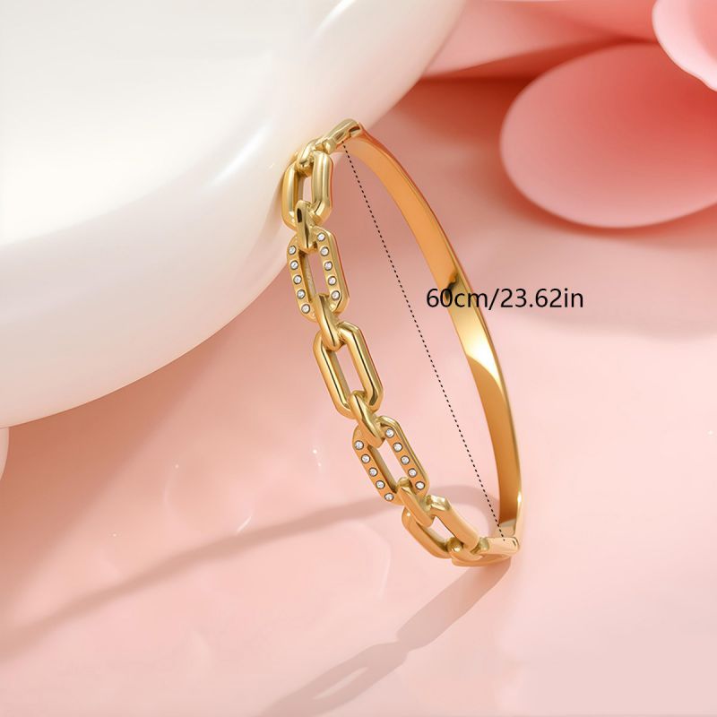 Bracelet #1 Stainless Steel Diamond-encrusted Round Bracelet