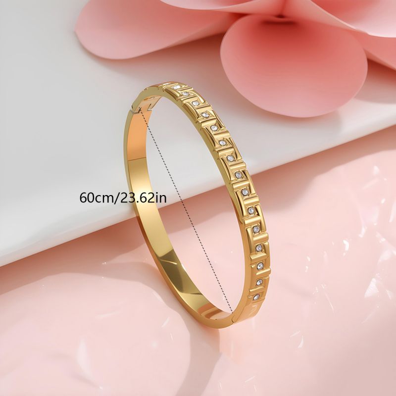 Bracelet #1 Stainless Steel Diamond-encrusted Round Bracelet