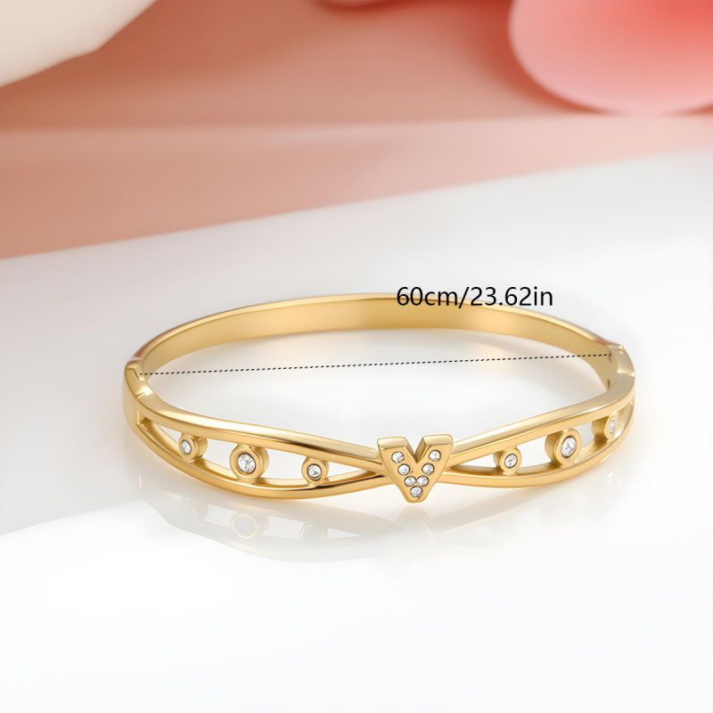 Bracelet #1 Stainless Steel Diamond-encrusted Round Bracelet