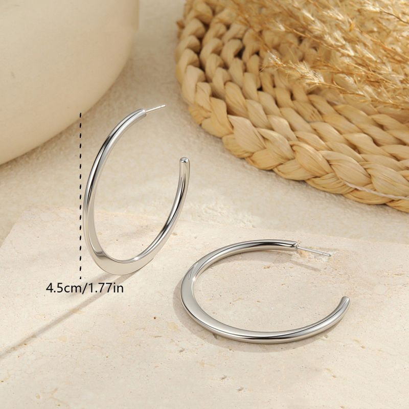 Small Gold Stainless Steel C-shaped Earrings
