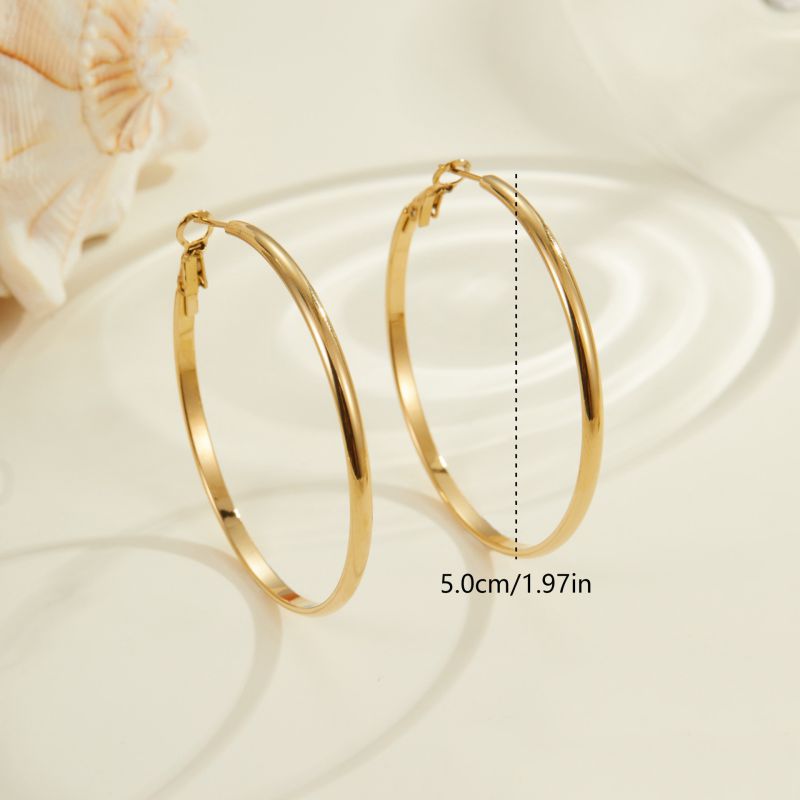 Small Gold Stainless Steel C-shaped Earrings