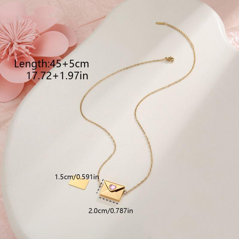 Golden 3# Stainless Steel Diamond-encrusted Handbag Necklace