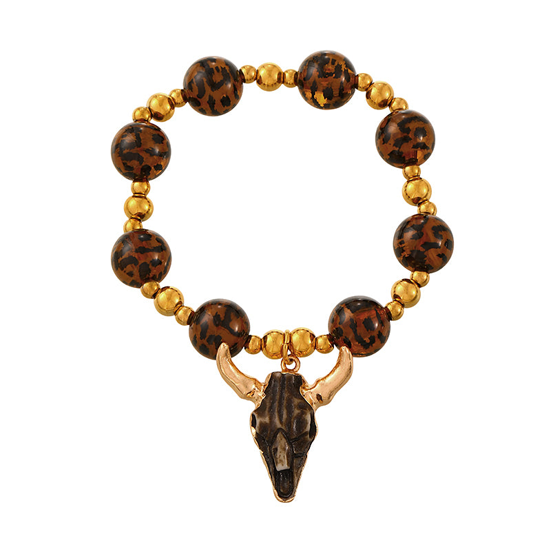 Gold 4 Titanium Steel Beaded Bracelet